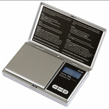 Pocket scale capacity 1000g silver PESOLA, stainless steel platform, CE, RoHS