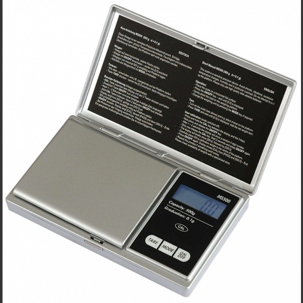 PESOLA Pocket scale capacity 500g silver, , stainless steel platform, CE, RoHS